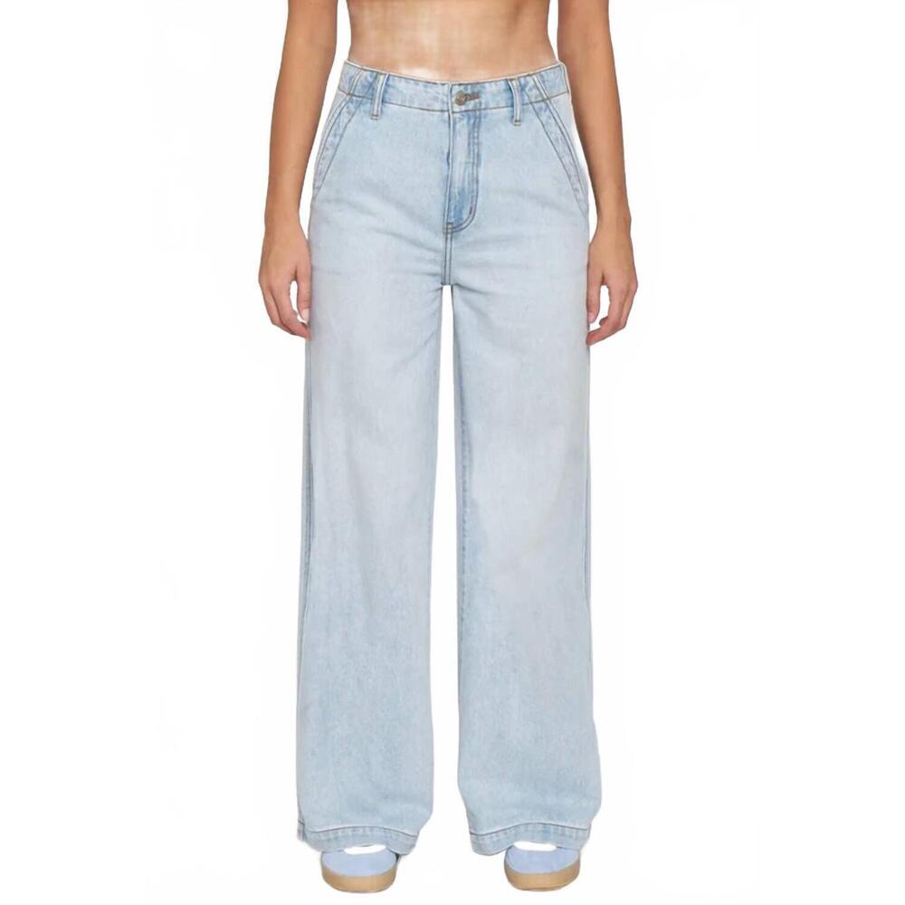 NEW DAZE the kickback high rise palazzo jeans in baby talk